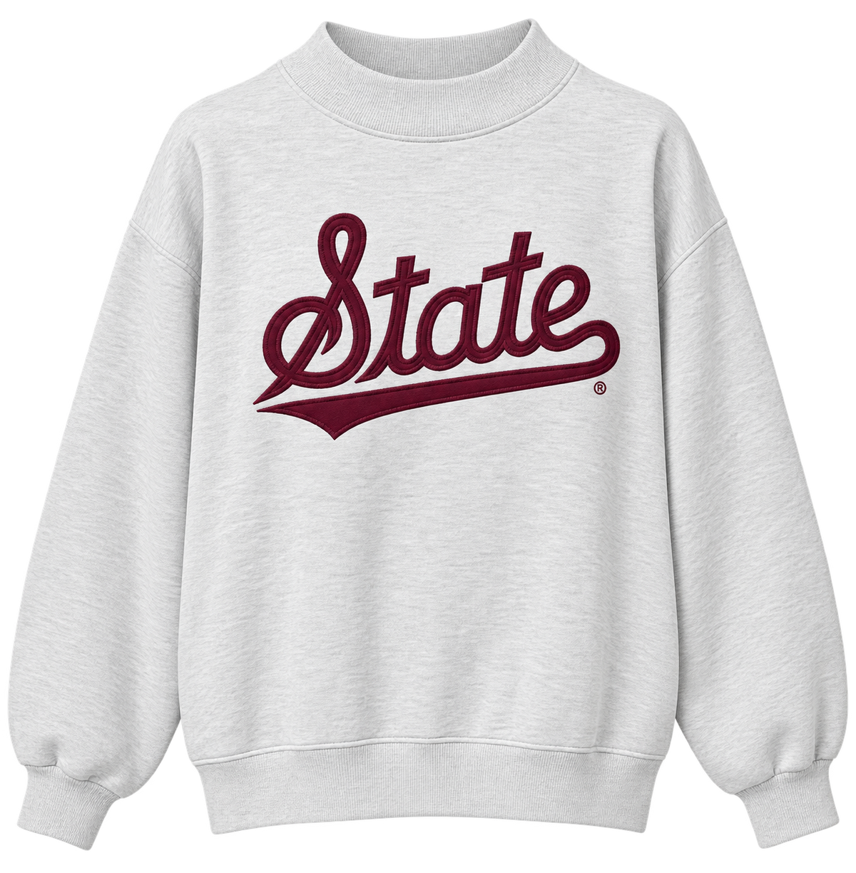Script State Applique Mockneck