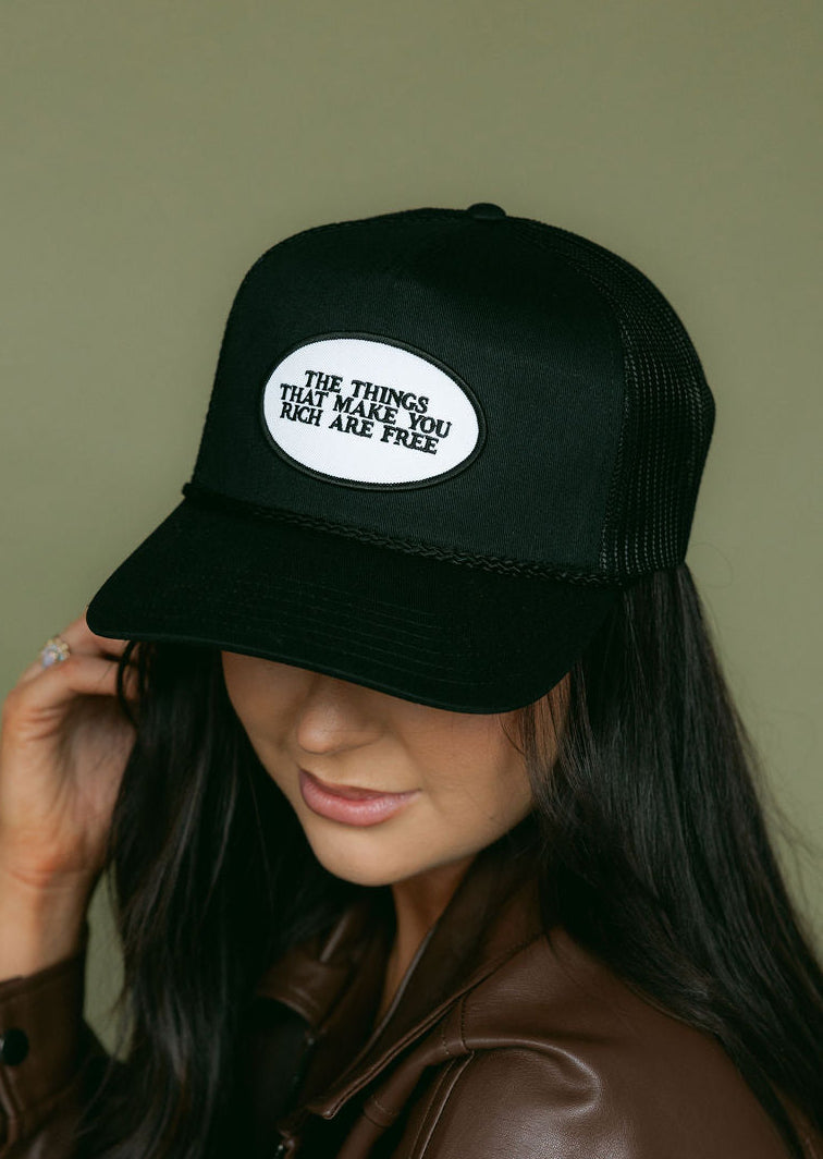 Rich is Free Hat- Black