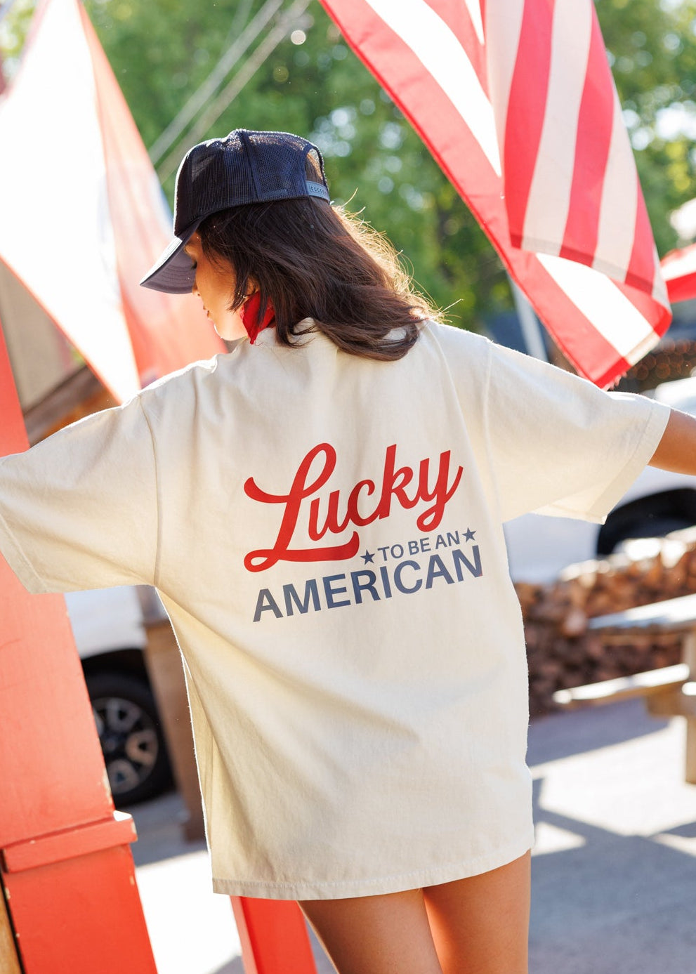 Lucky to be American Tee