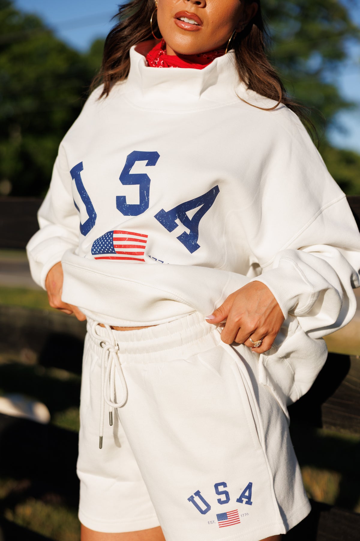 Oversized USA Mockneck