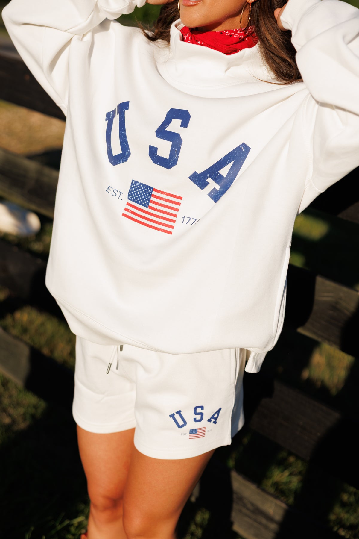 Oversized USA Mockneck