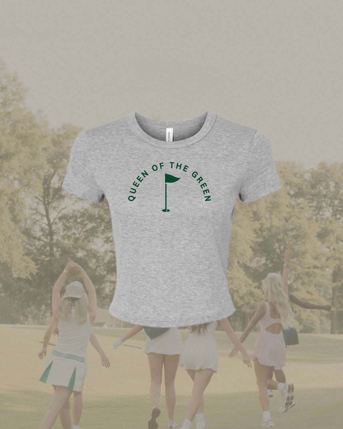 Queen of the Green Baby Tee- Gray