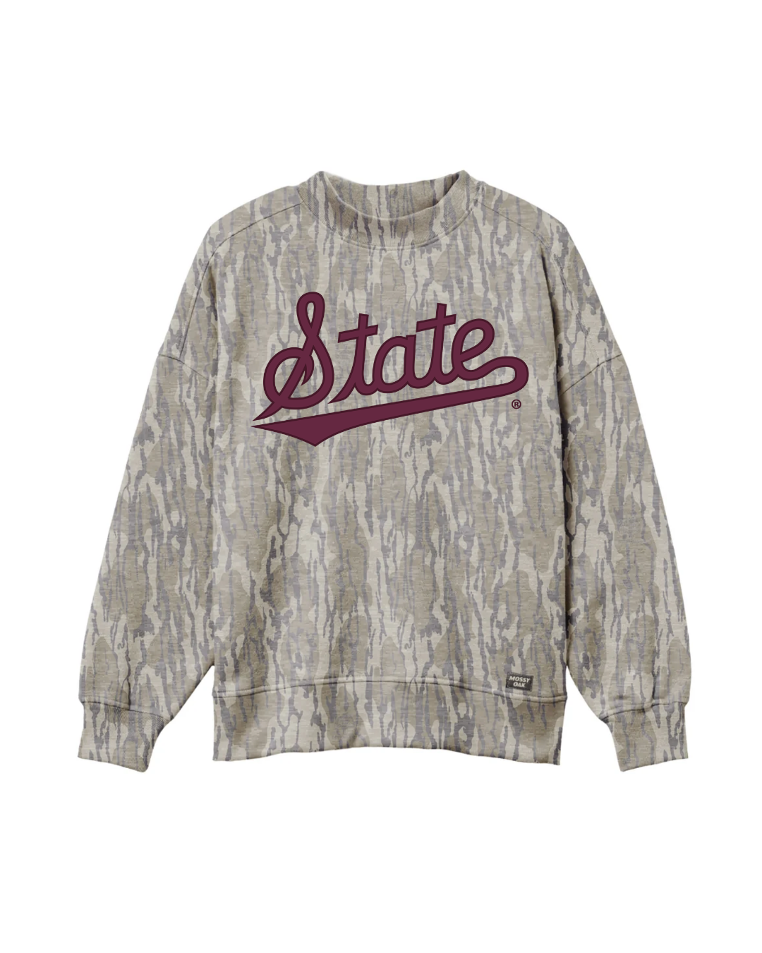 Mossy Oak Bottomland Mockneck- State Script Applique