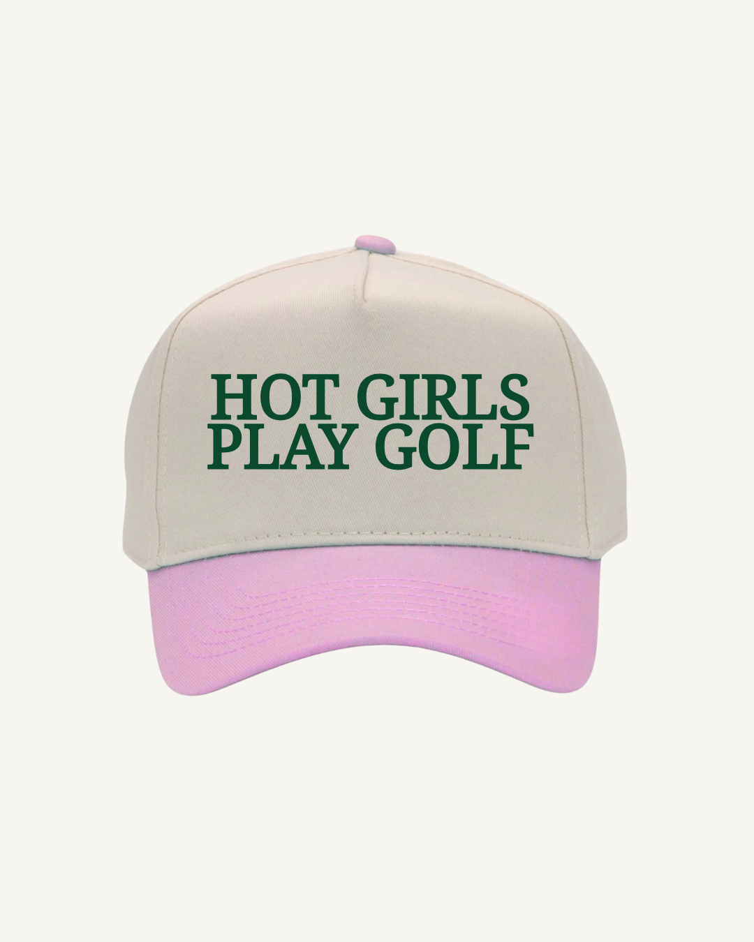 Hot Girls Play Golf Hat- Pink/Natural