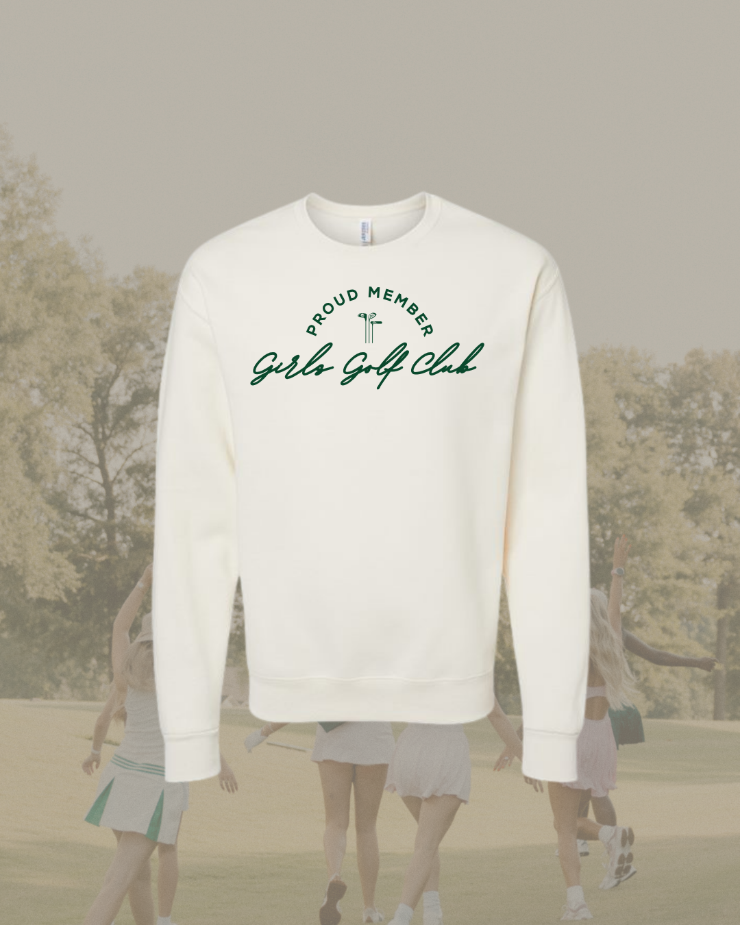 Girls Golf Club Sweatshirt- Cream