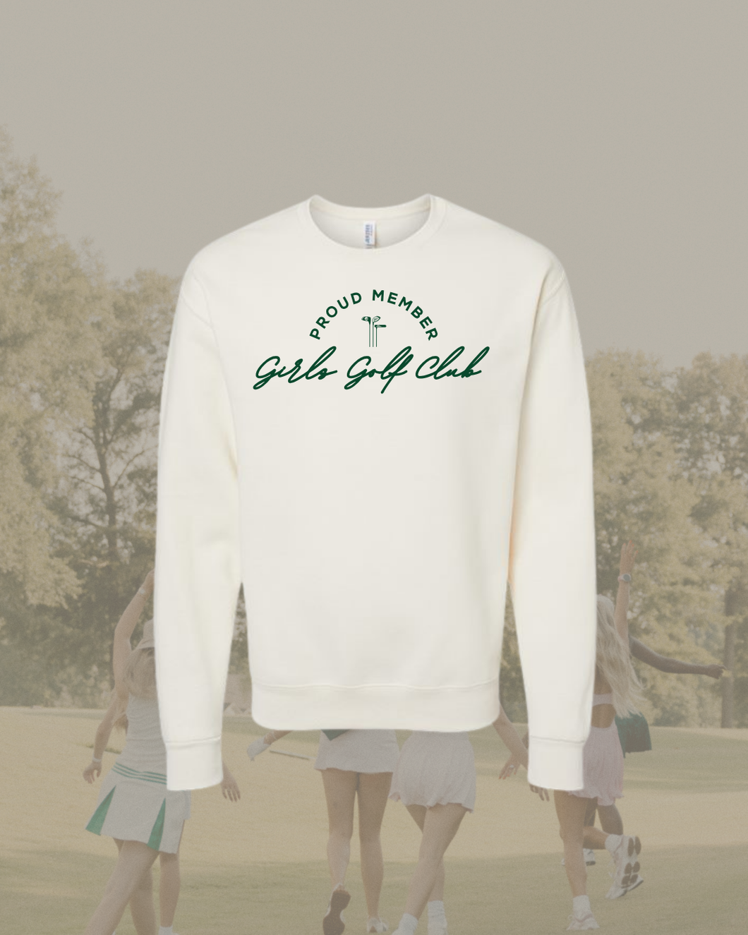 Girls Golf Club Sweatshirt- Cream