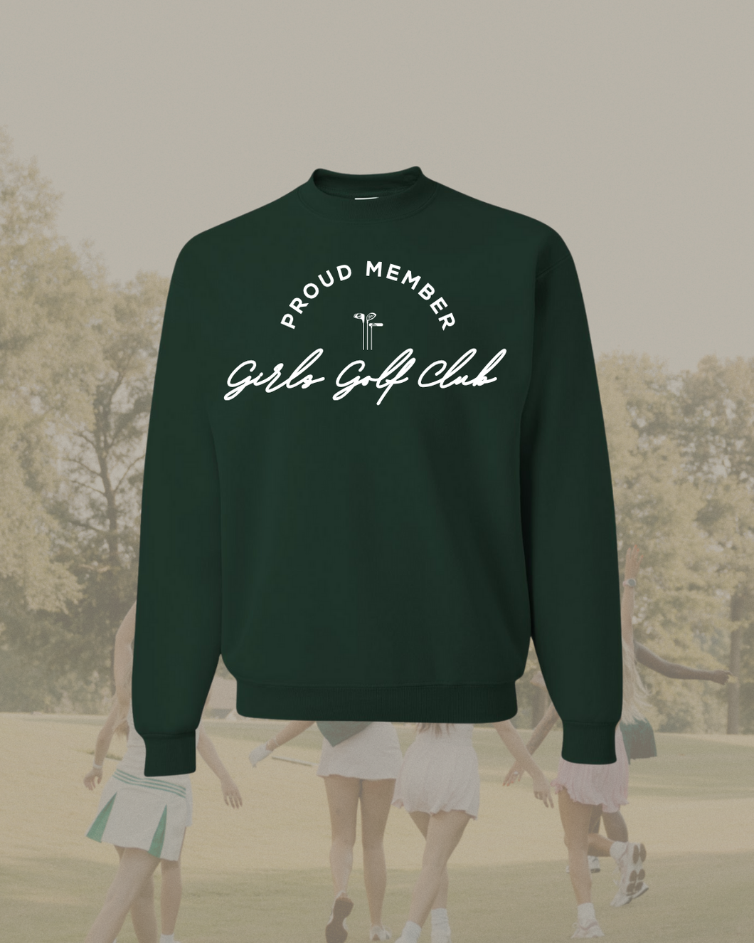 Girls Golf Club Sweatshirt- Dark Green
