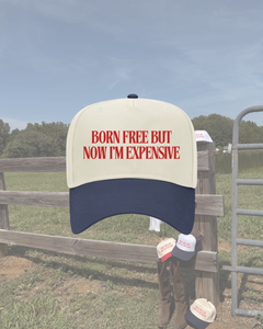Born Free Trucker Hat- Navy and Natural
