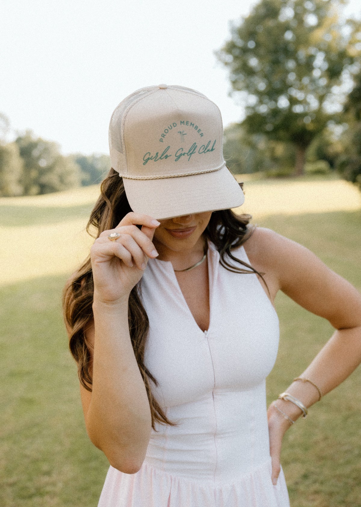 Girls Golf Club Hat- Khaki