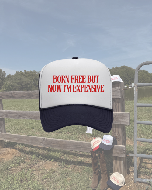 Born Free Trucker Hat- Navy and White