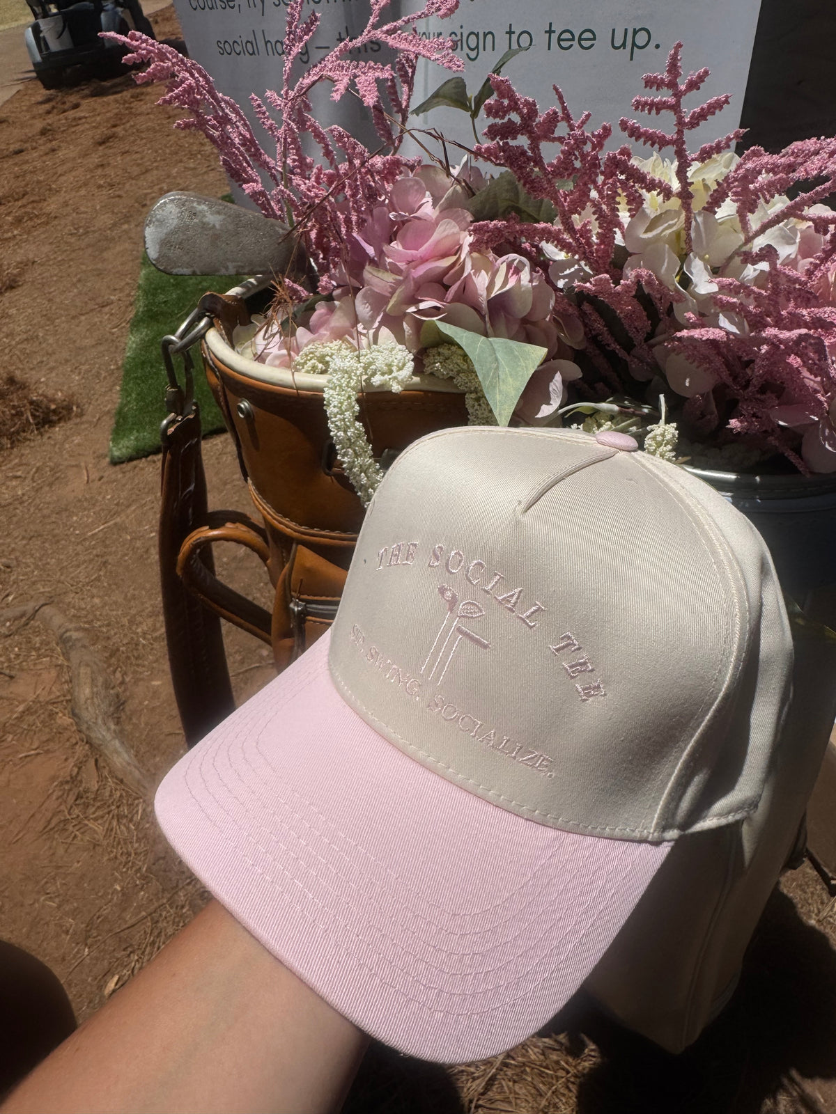 The Social Tee Embroidered Hat- Light Pink