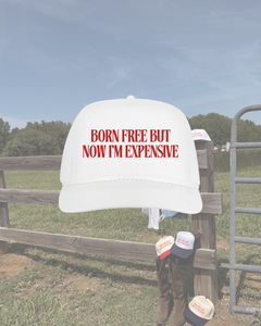 Born Free Trucker Hat- All White with Rope