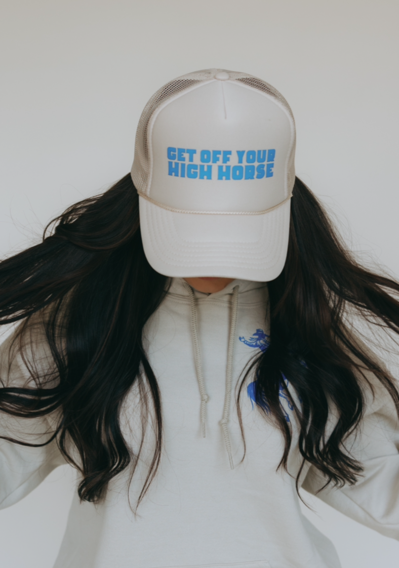 Get Off Your High Horse Trucker Hat- Tan