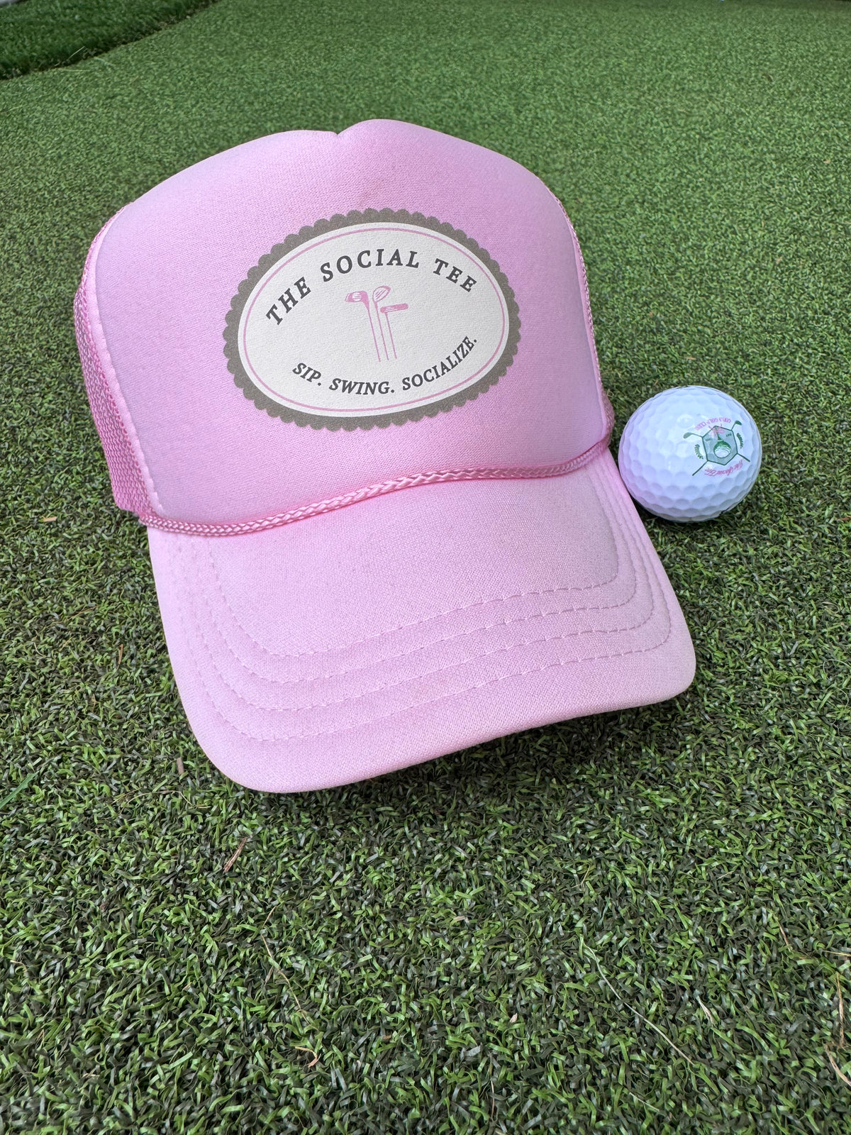 The Social Tee Oval Logo Hat- Pink