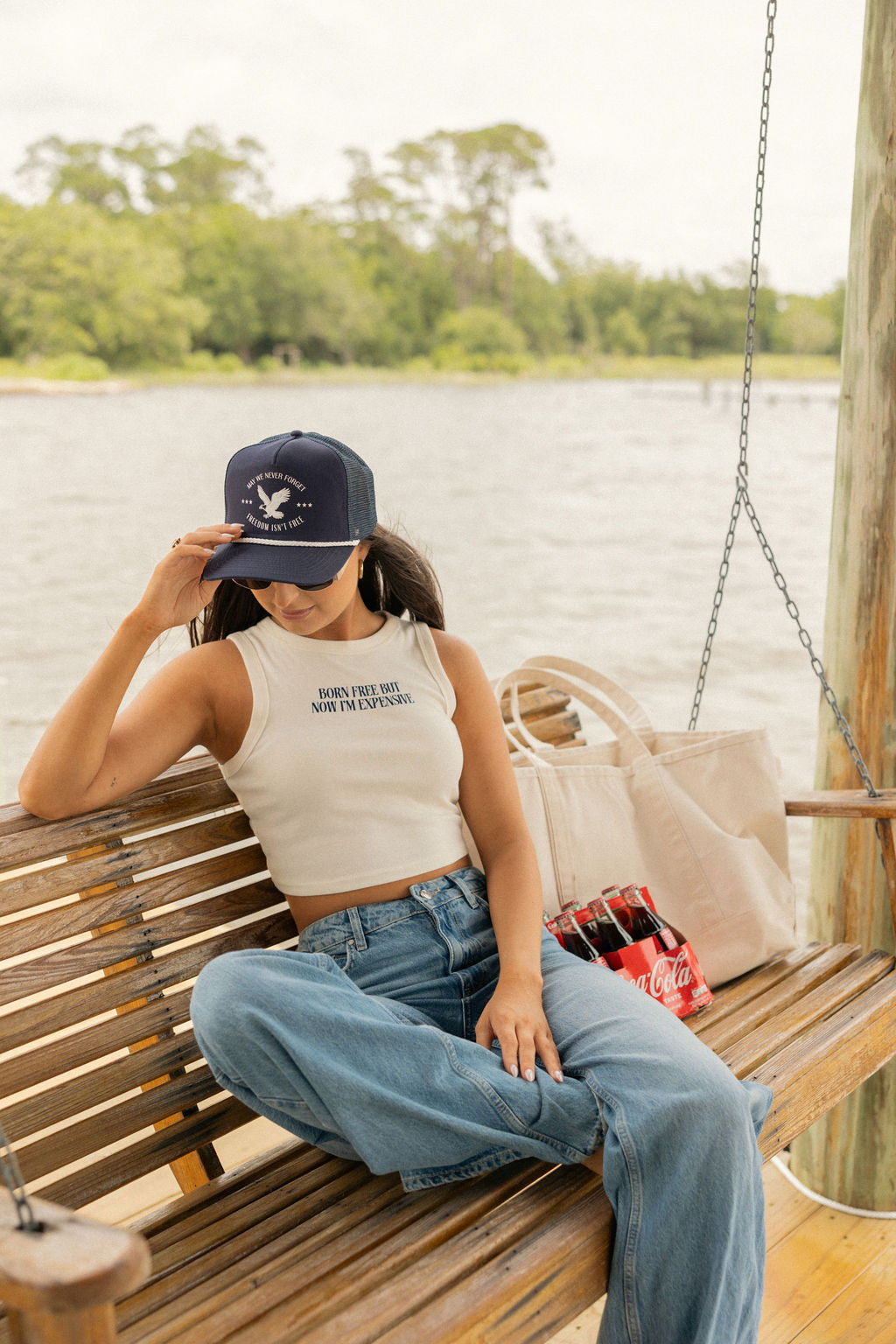 Born Free Muscle Tank- Cream