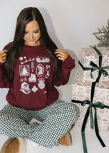 Load image into Gallery viewer, All Things Christmas Sweatshirt- Maroon

