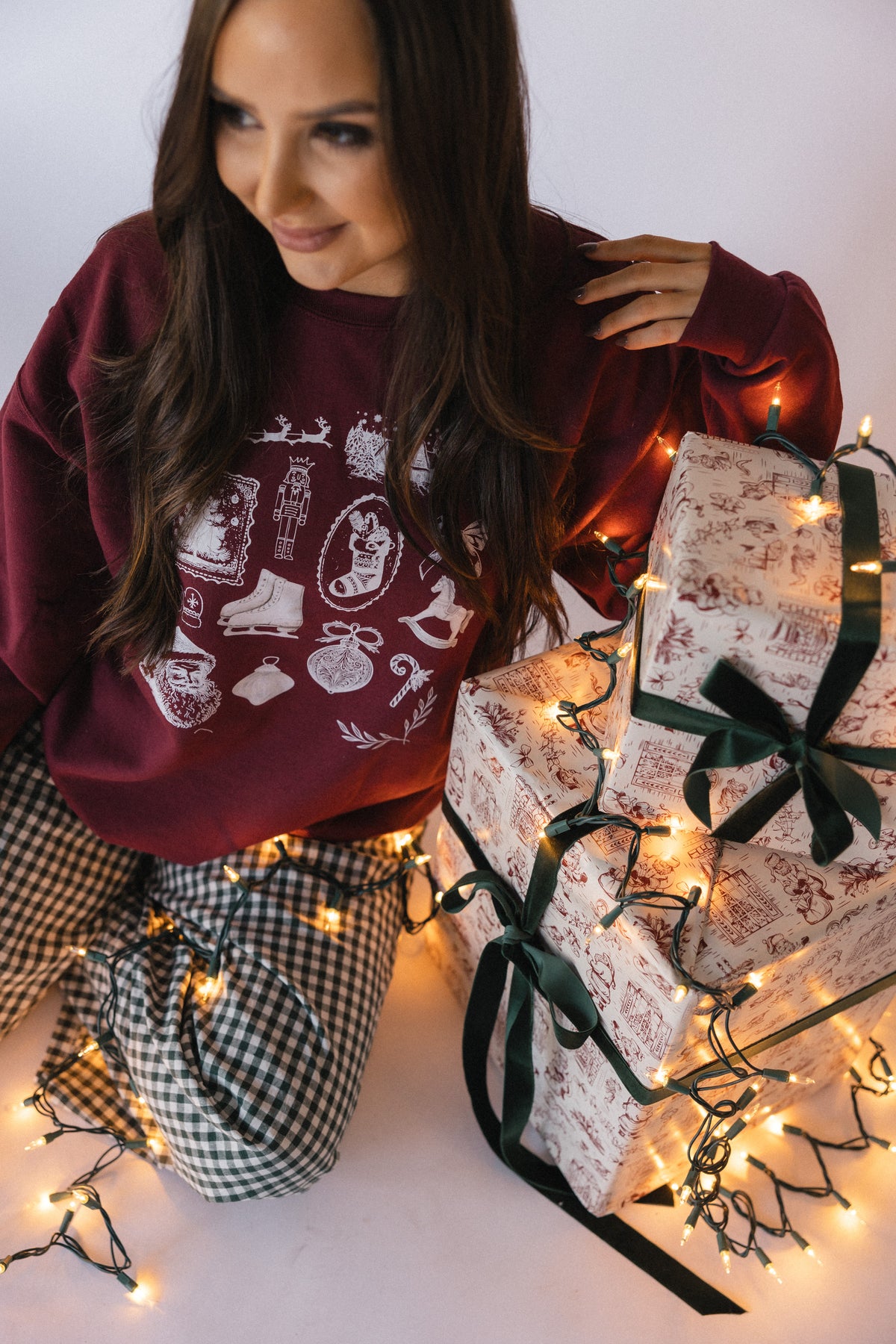 All Things Christmas Sweatshirt- Maroon