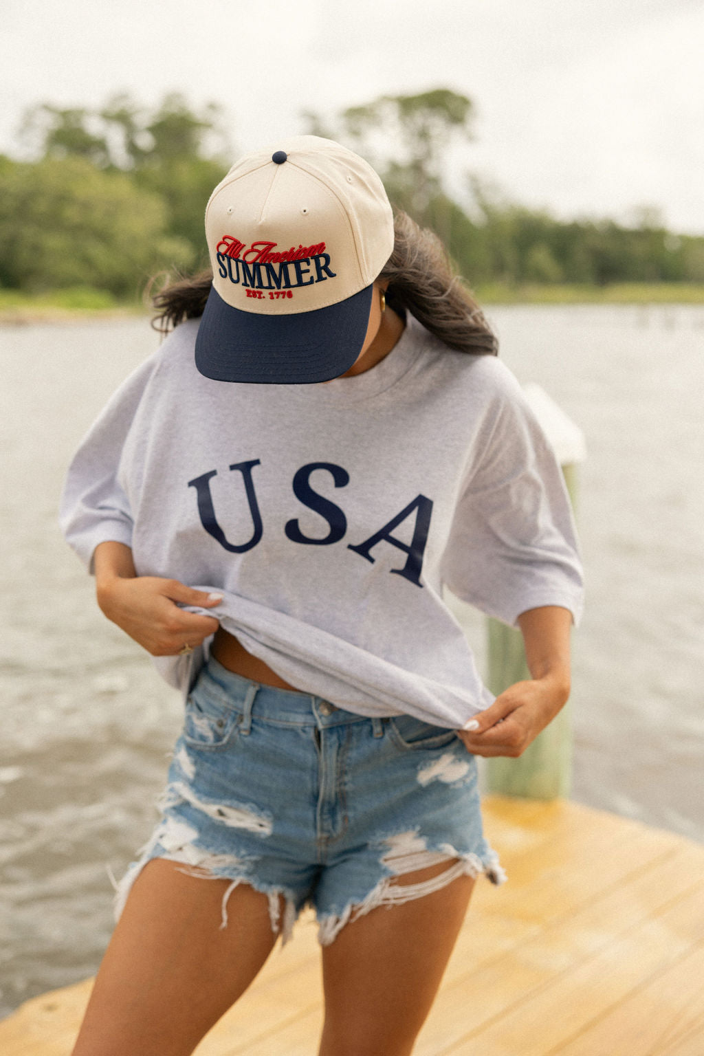 USA Tee- Light Gray