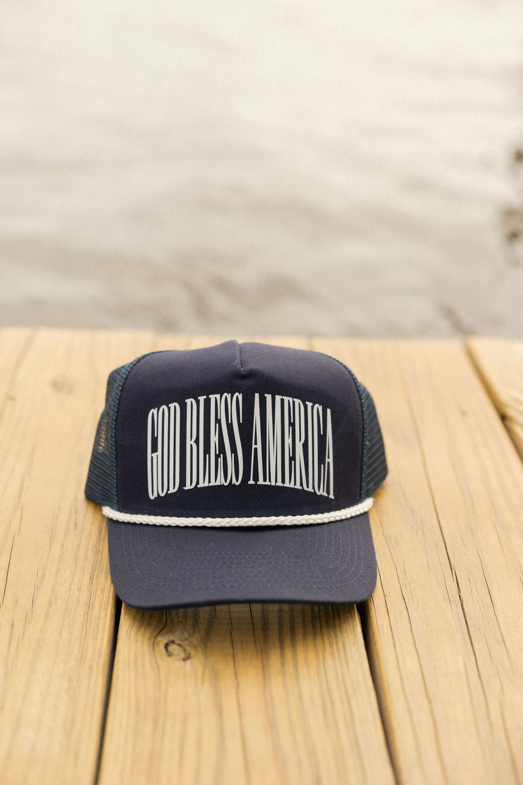 God Bless America Rope Hat- Navy