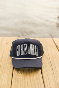 God Bless America Rope Hat- Navy