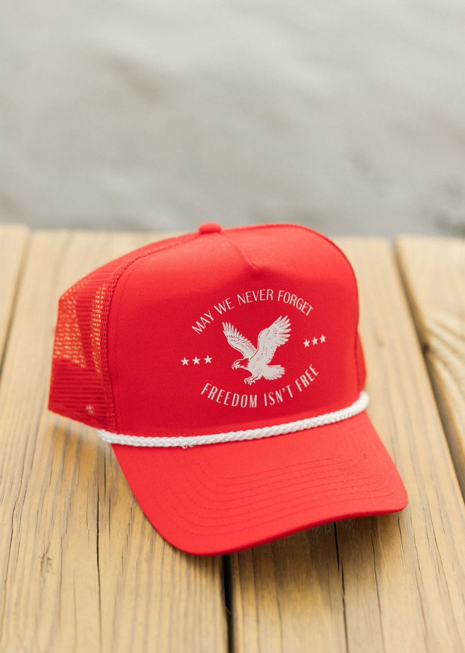 Freedom Isn't Free Rope Hat- Red