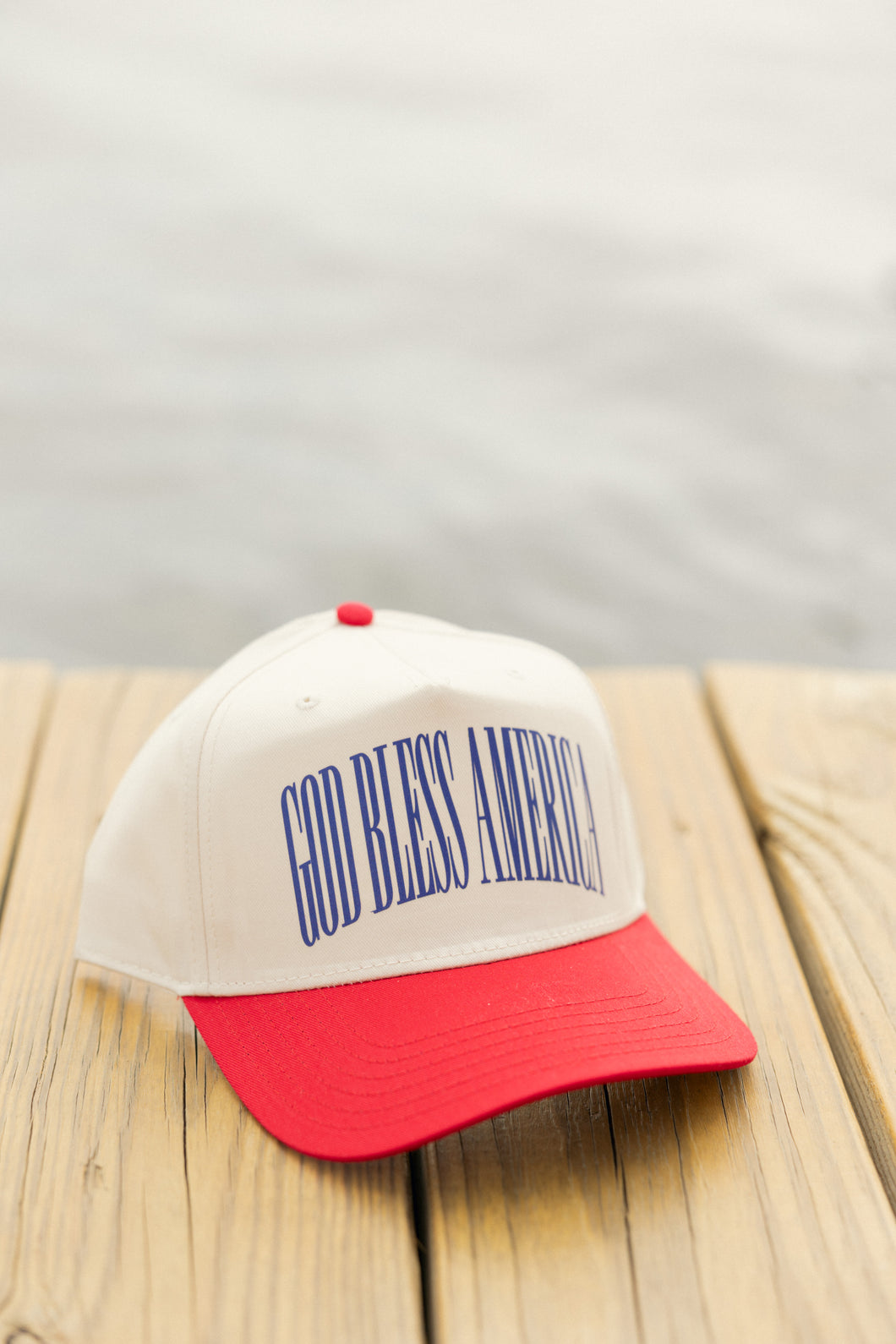God Bless America Hat- Red and Natural