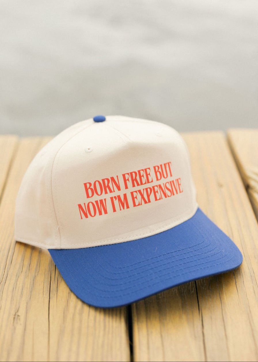 Born Free Trucker Hat- Royal and Natural
