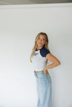 Load image into Gallery viewer, Sorry For What I Said Baby Tee- Navy
