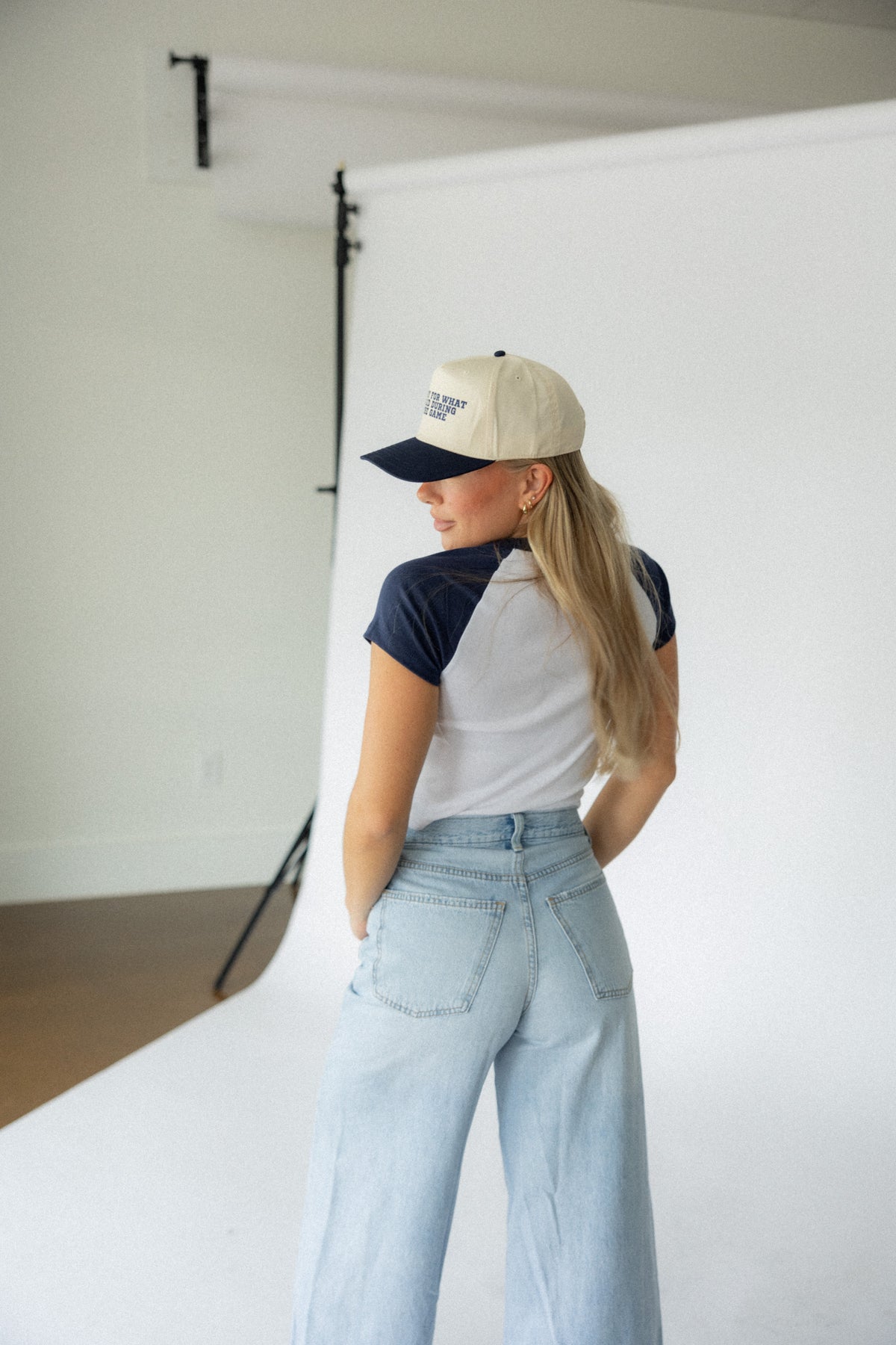 Sorry For What I Said Baby Tee- Navy