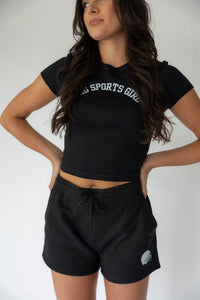 Big Sports Girl Baby Tee- Black