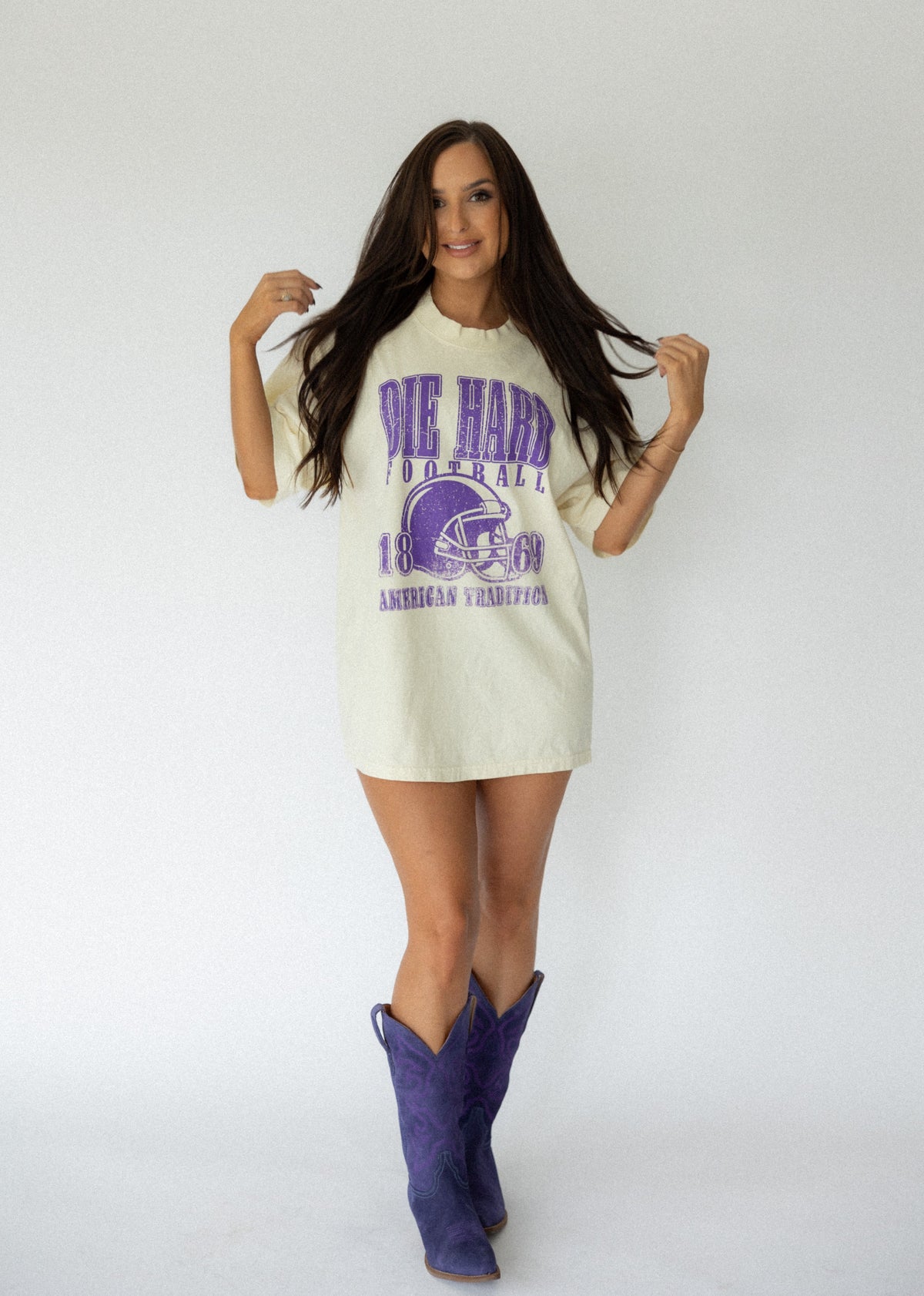 Die Hard Football Fan Tee- Purple