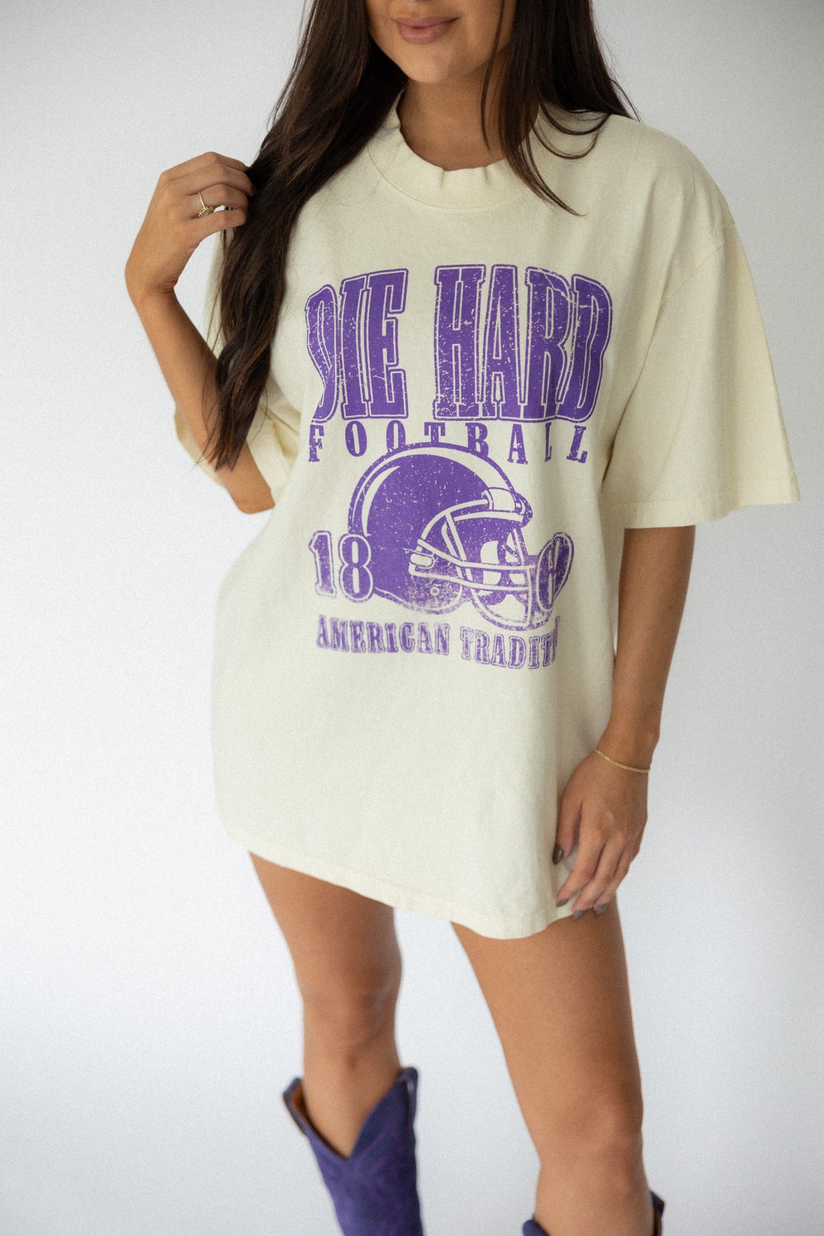 Die Hard Football Fan Tee- Purple