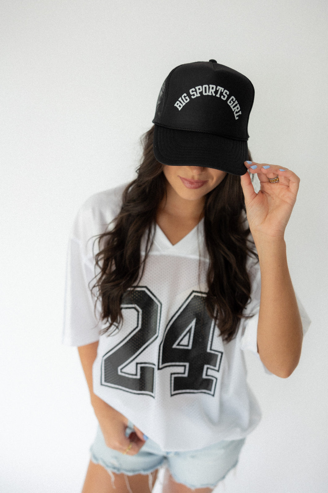 Big Sports Girl Hat- Black