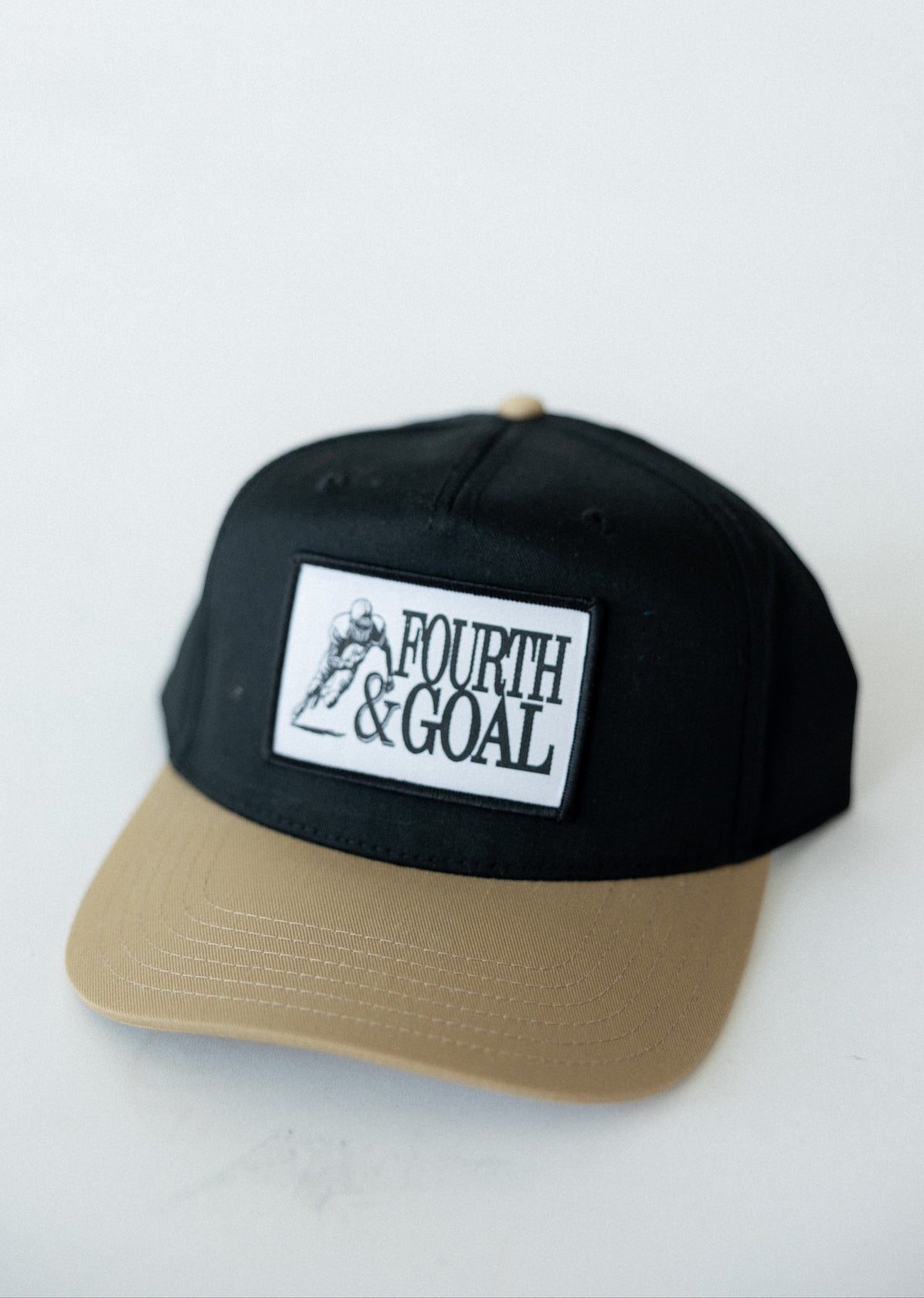 Fourth and Goal Patch Hat- Black/Tan