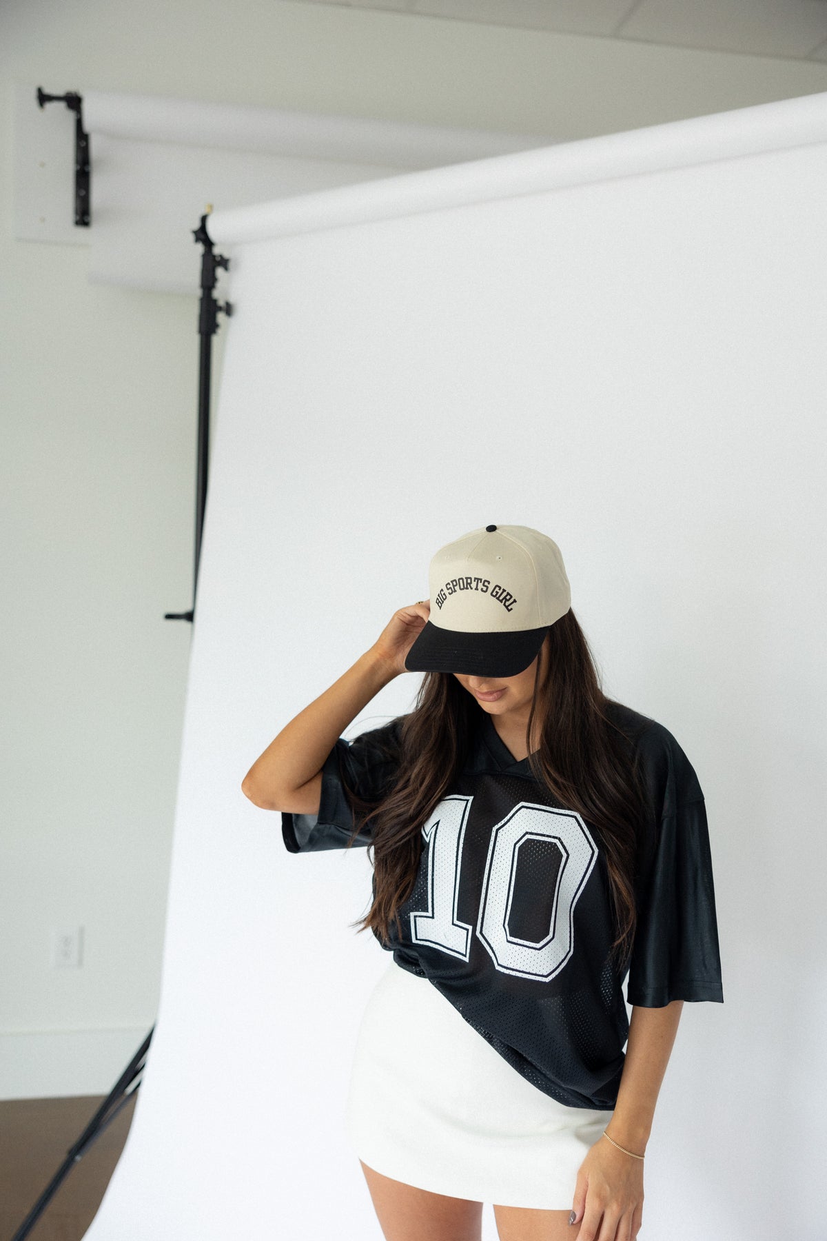 Big Sports Girl Hat- Natural and Black