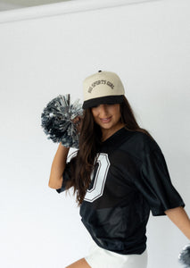 Big Sports Girl Hat- Natural and Black