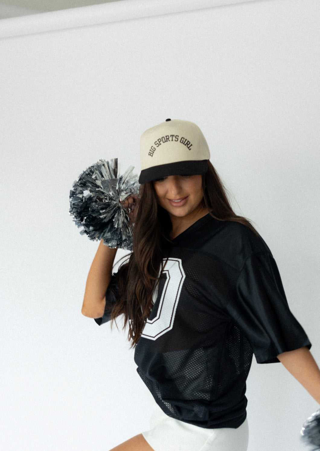 Big Sports Girl Hat- Natural and Black