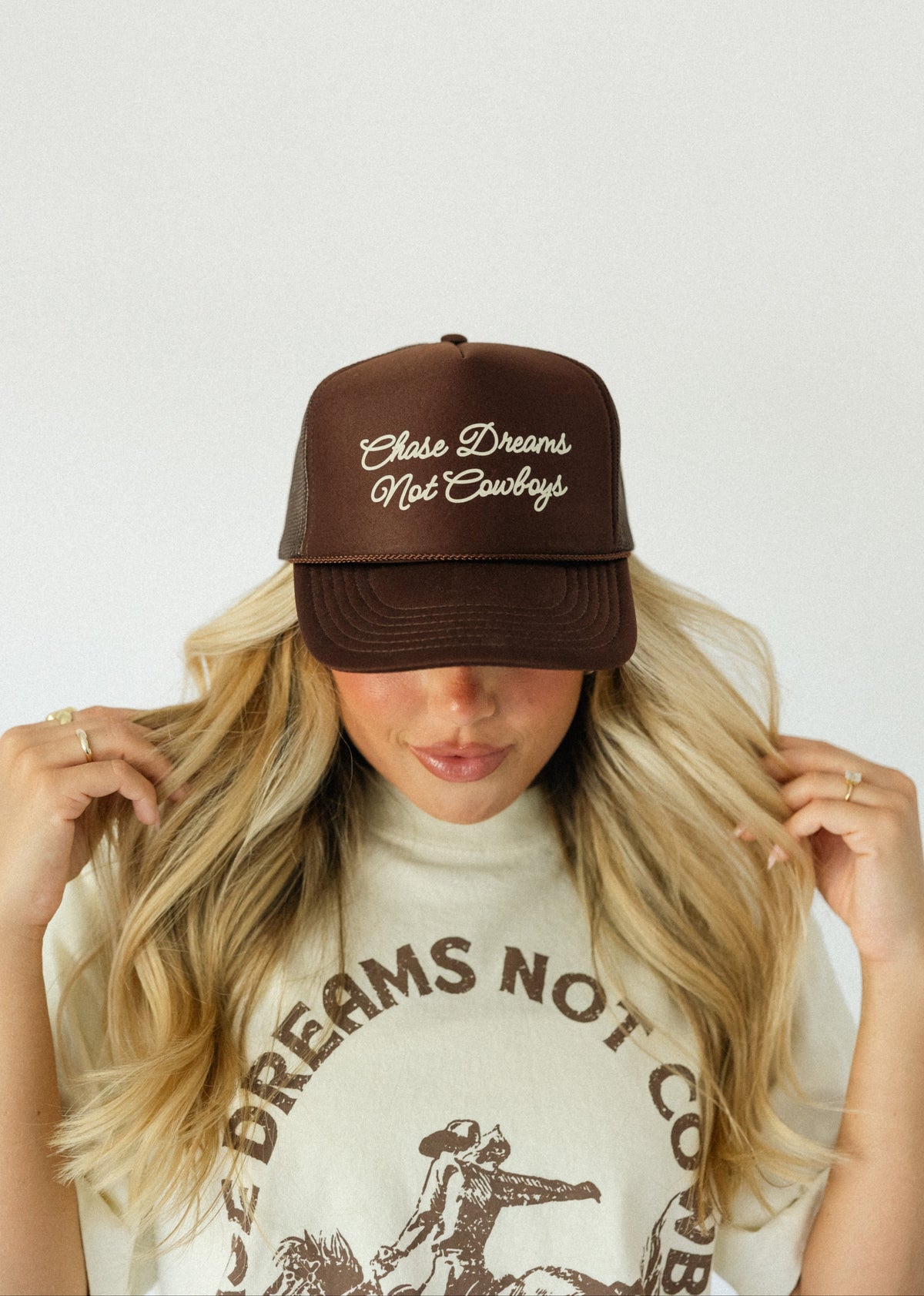 Chase Dreams Script Hat- Brown