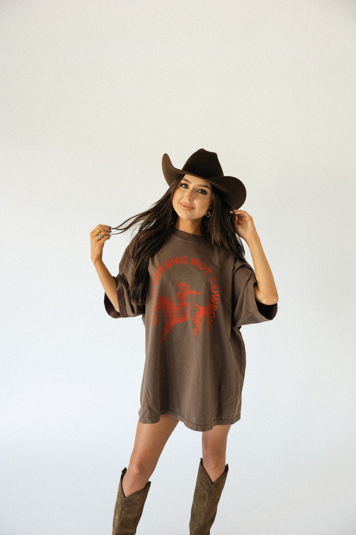 Not Cowboys Tee- Brown