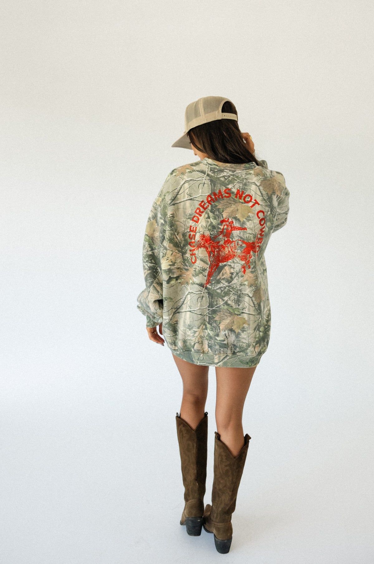 Bronco Sweatshirt- Camo with Red