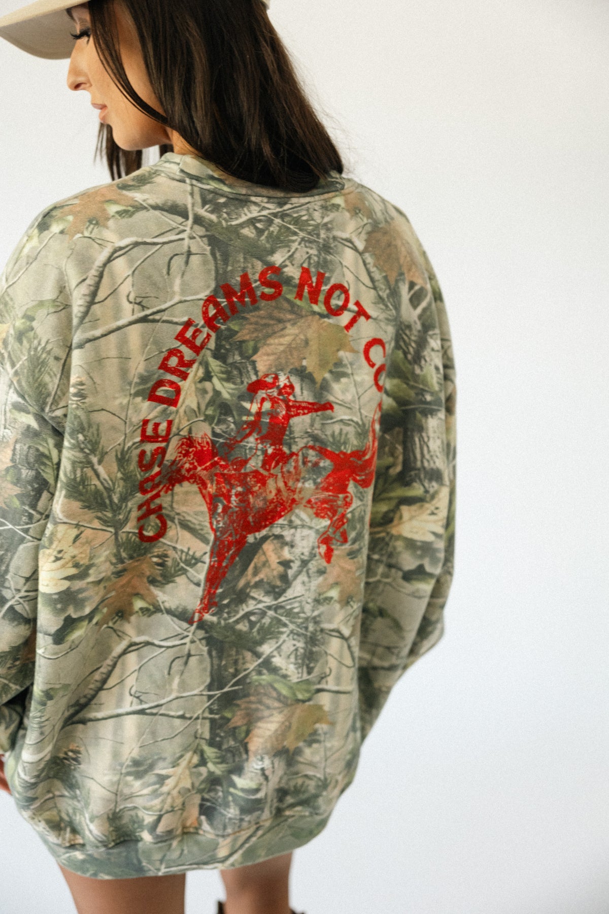 Bronco Sweatshirt- Camo with Red