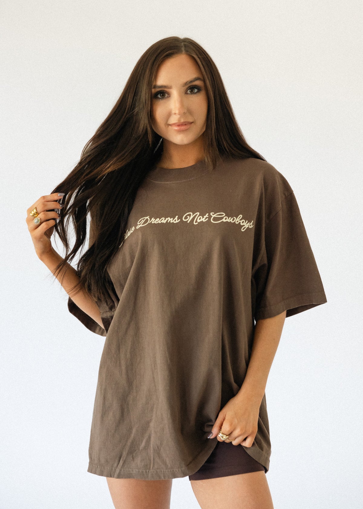 Chase Dreams Script Tee- Brown