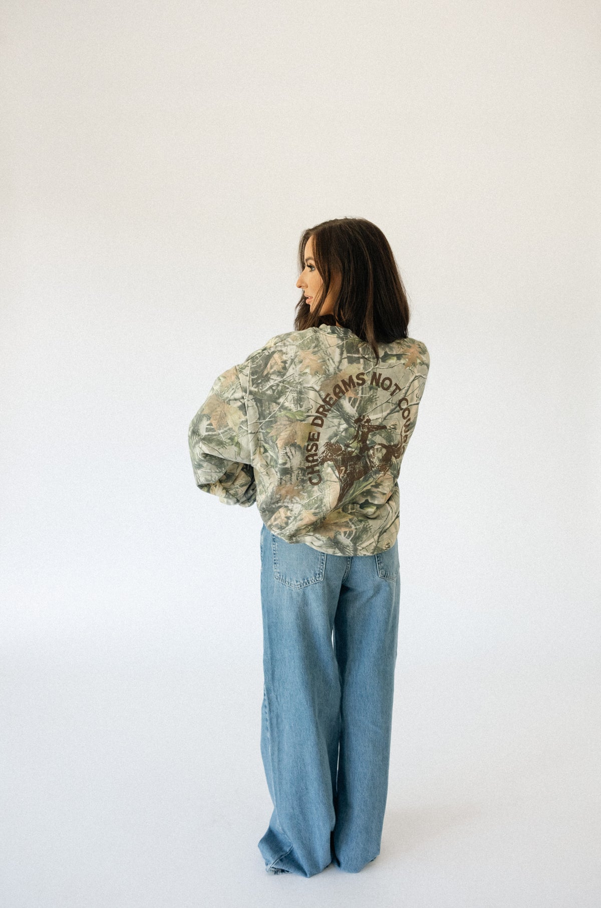 Bronco Sweatshirt- Camo with Brown