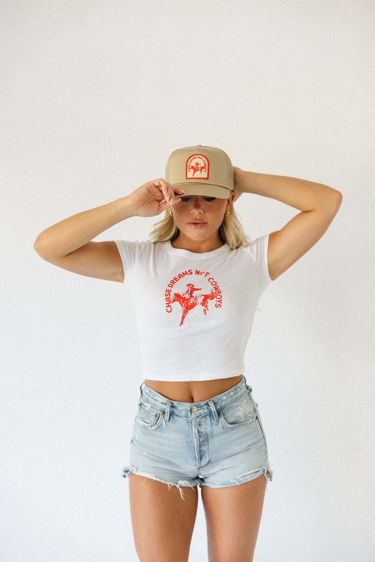 Chase Dreams Baby Tee- White