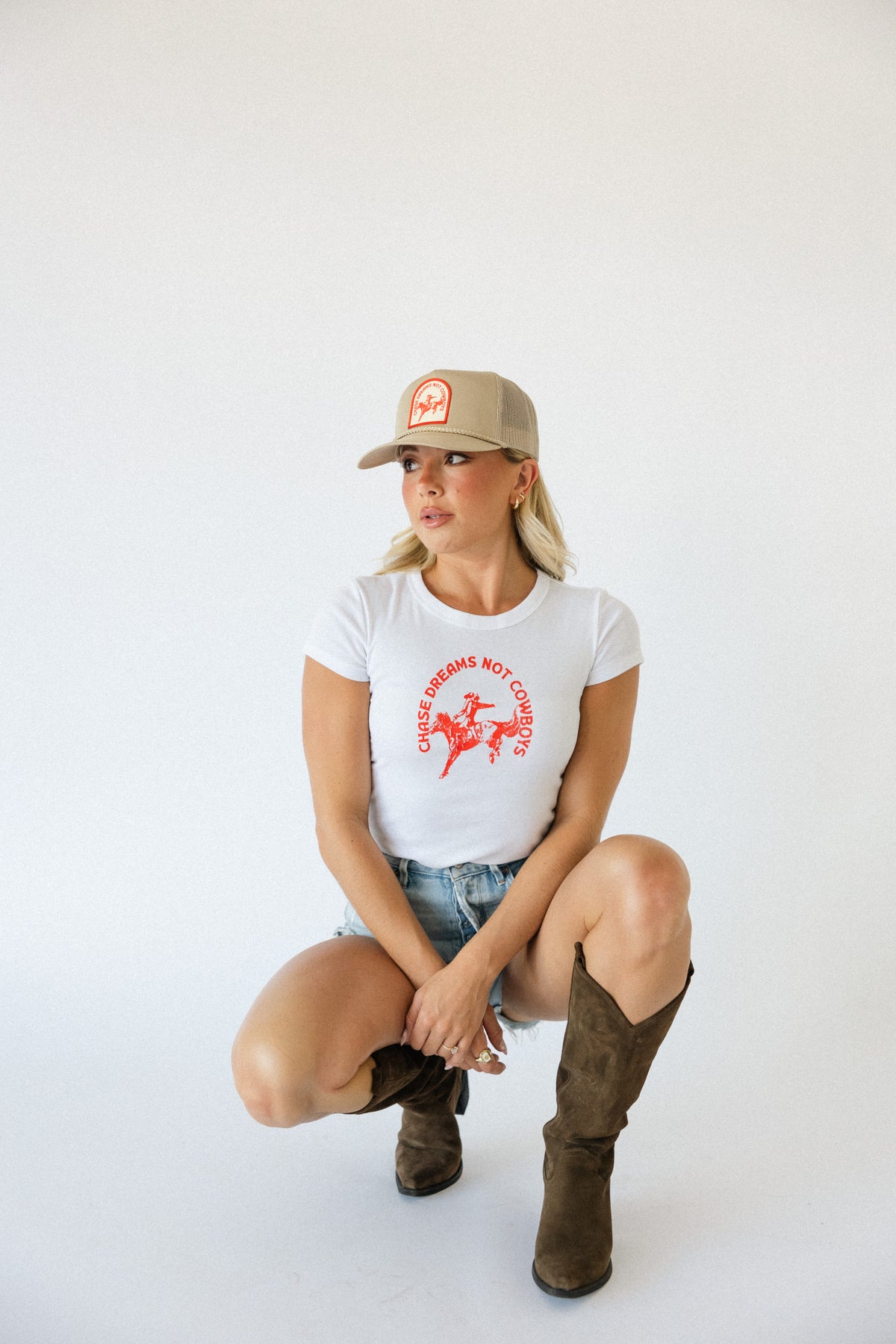 Chase Dreams Baby Tee- White