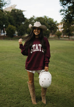 Load image into Gallery viewer, State of Mind Appliqué Mockneck- Maroon
