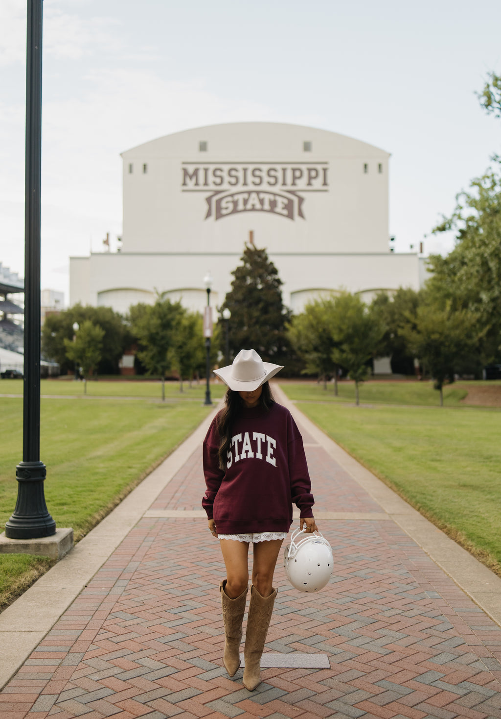 State of Mind Appliqué Mockneck- Maroon