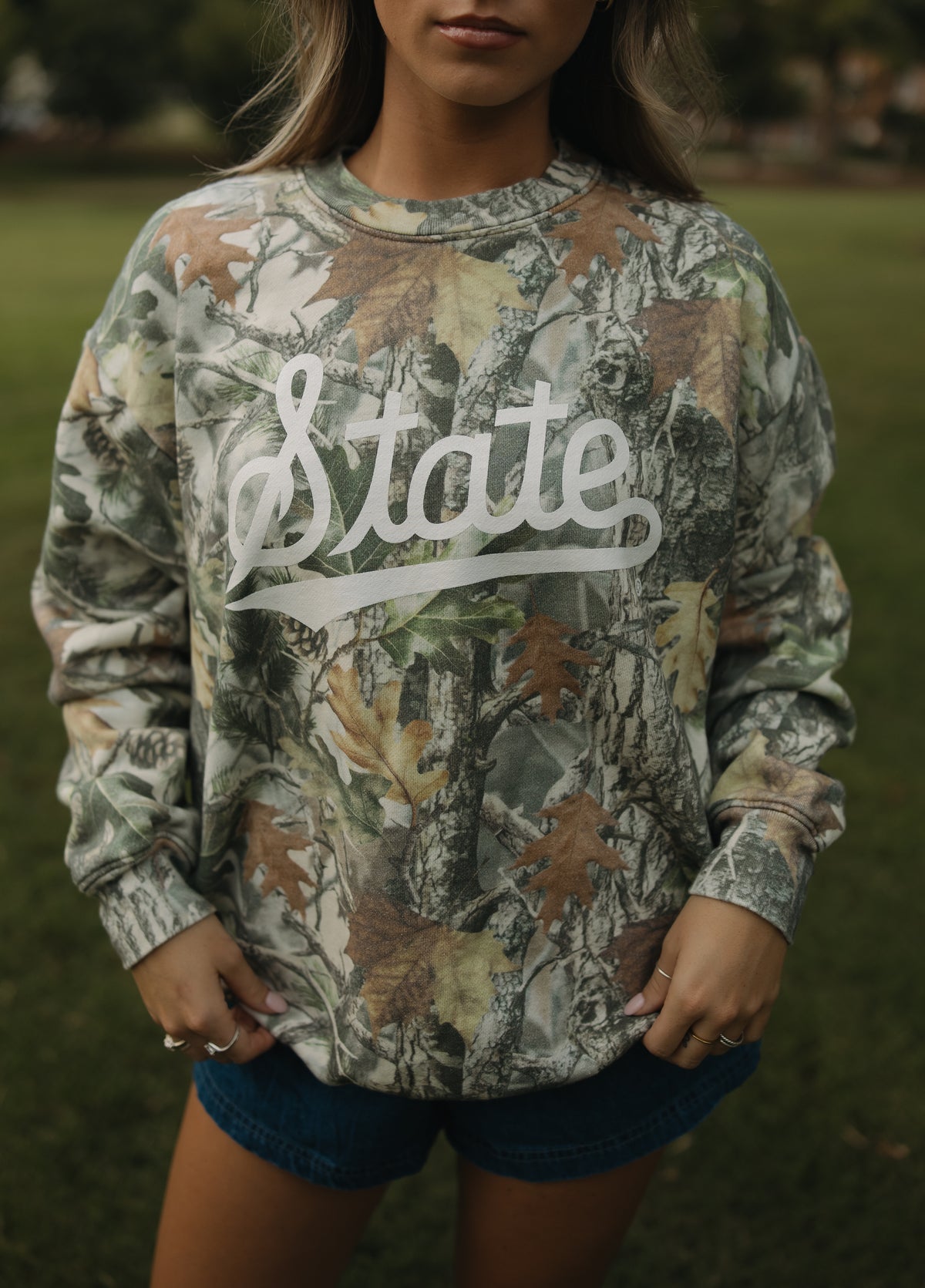 State in the Wild Camo Crewneck