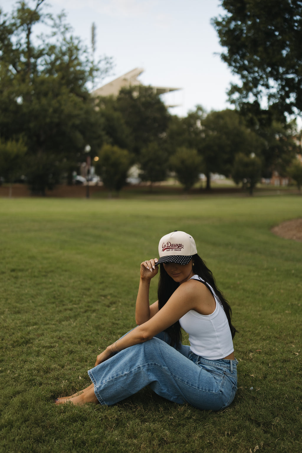 Go Dawgs Say It Back Hat- Polka Dot