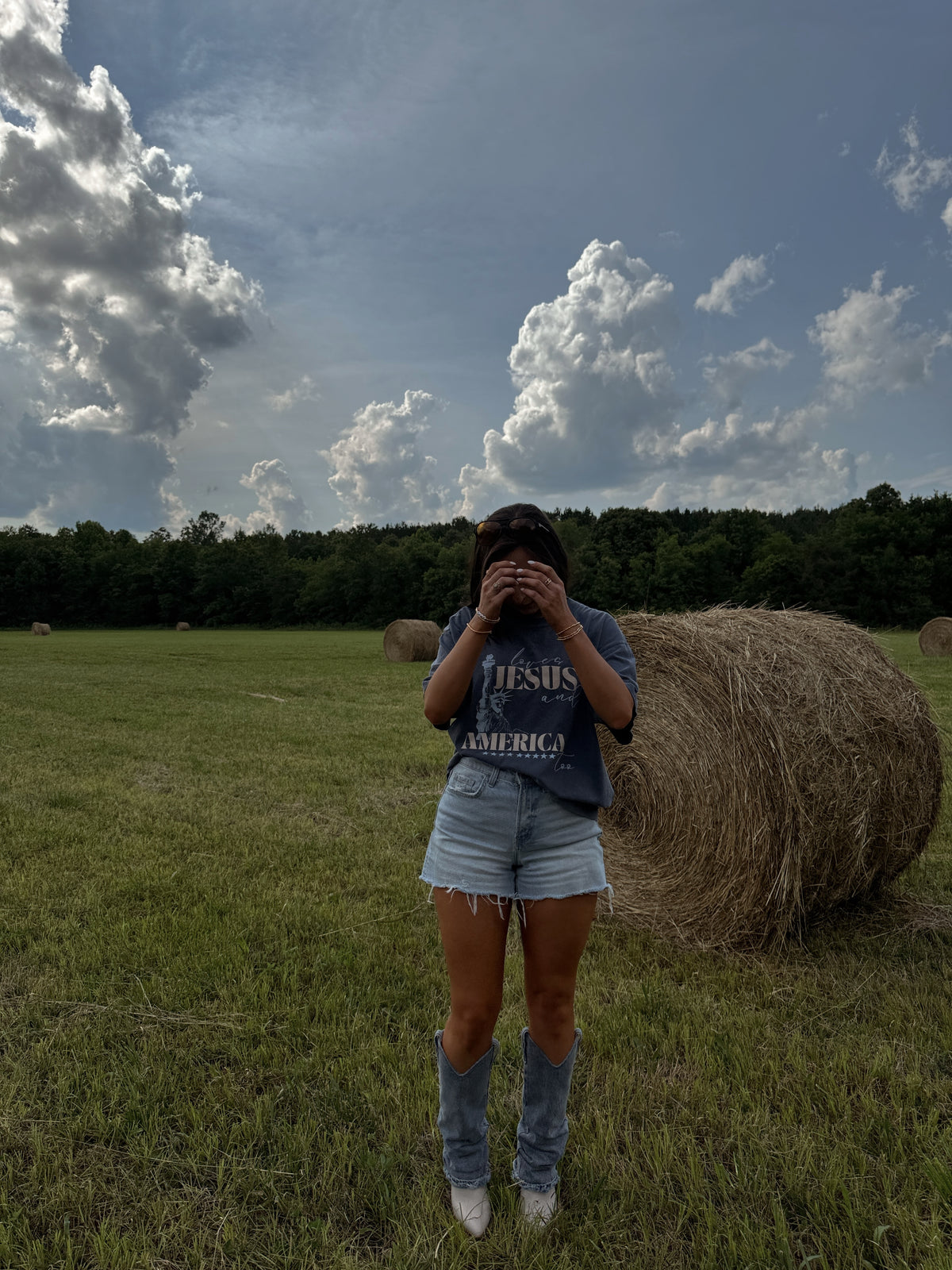 Loves Jesus and America Too Tee